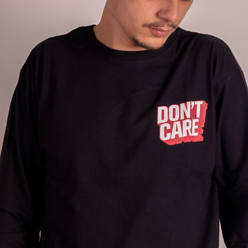 Camiseta Manga Longa Straye Don't Care Preto